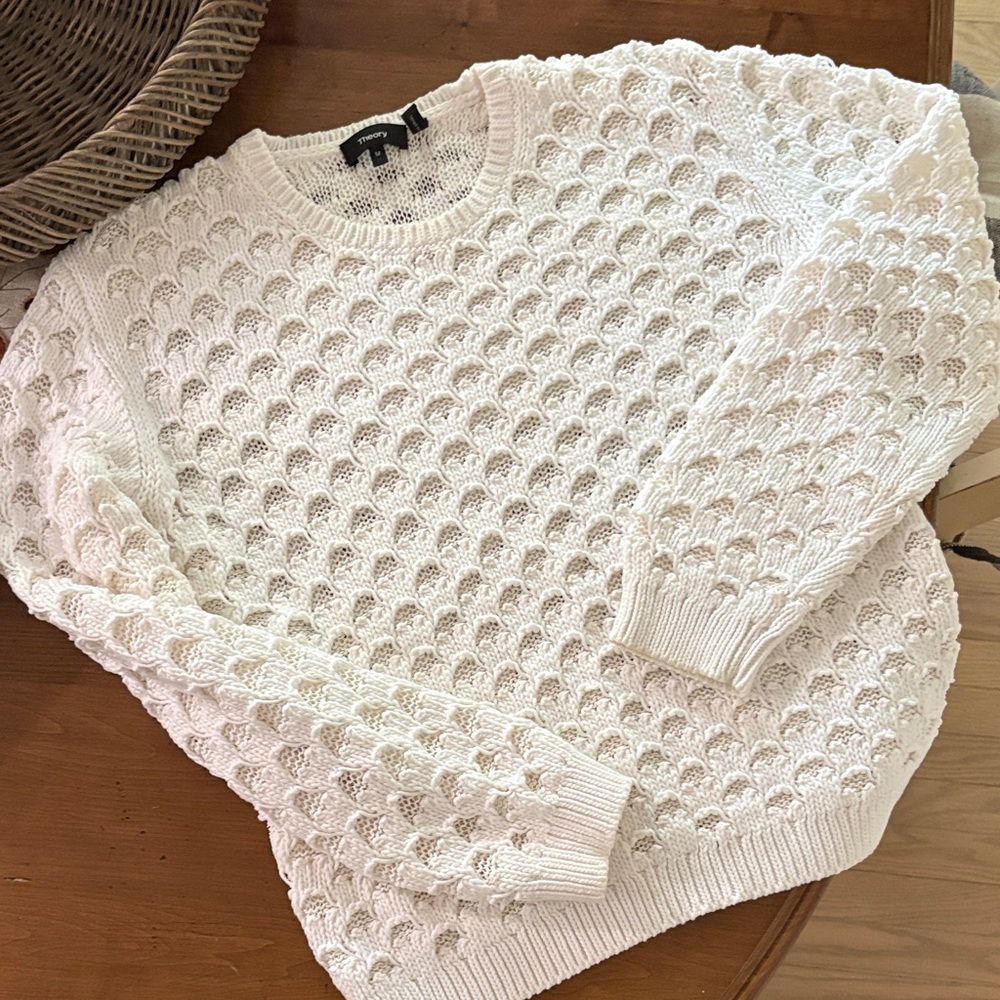 Theory Textured Cream Sweater